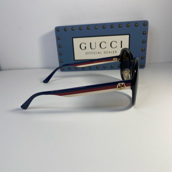 New - Gucci GG0849SK Havana Blue Brown Gradient Sunglasses - Picture 6 of 13
